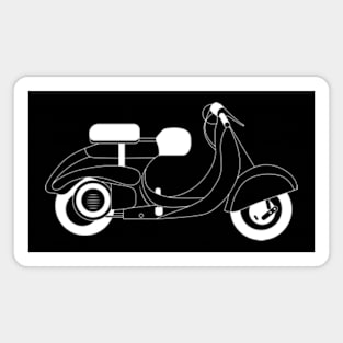 Vespa Circuito 125 White Outline Magnet